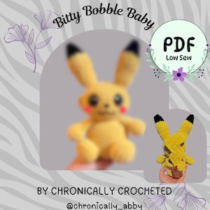 Spark Mouse Crochet Pattern  | Low Sew Amigurumi Pattern | Bitty Bobble Baby | PDF | Electric Trader Series | Intermediate