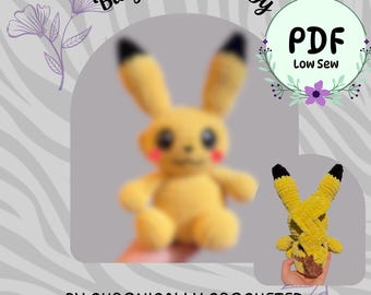 Spark Mouse Crochet Pattern  | Low Sew Amigurumi Pattern | Bitty Bobble Baby | PDF | Electric Trader Series | Intermediate