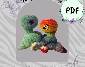 Wzór na szydełkowego dinozaura | Amigurumi | Bronotosaurus | Ręcznie robiony | Wzór szydełkowy w formacie PDF | Pluszak | Prehistoryczny | Pluszak | Bitty Bobble Baby