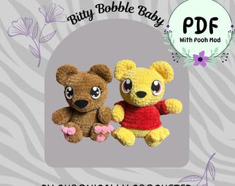 Crochet Bear Pattern | Amigurumi | Teddy Bear Plushy | Bear Plushie | Crocheted Honey Bear | Care Bear | Handmade | PDF Crochet Pattern