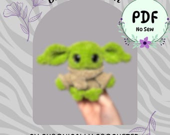 Baby Alien Beanling Weighted Crochet Pattern   | No Sew Amigurumi Pattern | PDF | Intermediate | Green Alien Star | Poly Pellets | Squishy