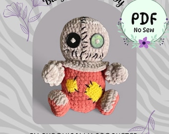 Wzór na szydełko Sama | Horror | Wzór na amigurumi bez szycia | Bitty Bobble Baby | Straszny, sprytny dzieciak w formacie PDF | Cukierek albo psikus | Początkujący