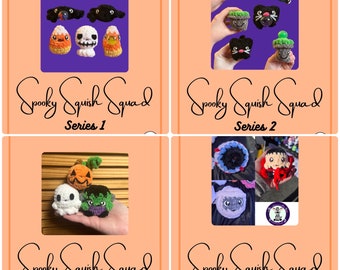 Halloween Squish Squad Bundle Crochet Pattern | Series 1-4 | Stress ball | Amigurumi | Ghost | Handmade | Fidget | Squishy | Pumpkin | Fall