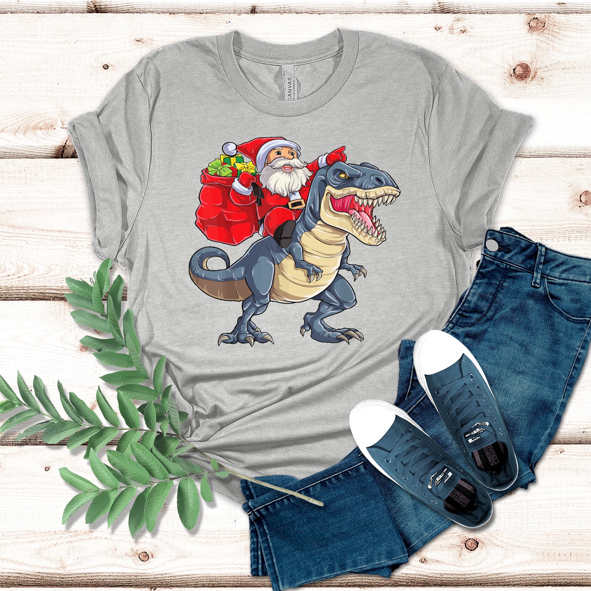 Discover Christmas Dinosaur Shirt, T-rex Christmas Shirt, T-rex Dinosaur Shirt For Kids, Boys Christmas Gifts, Christmas Dinosaur Santa Shirt