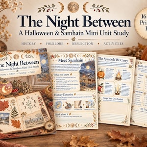 Halloween Unit Study, 16-Page Samhain Printable PDF for Ages 9-14