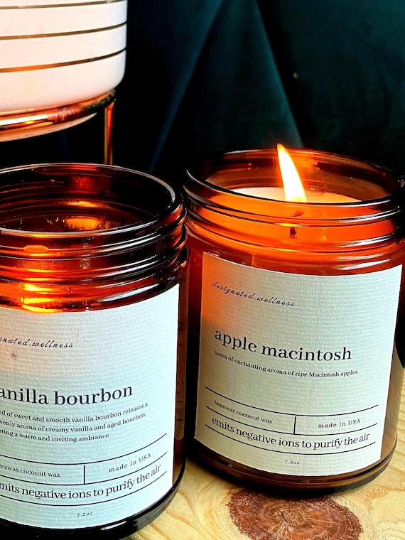 Beeswax Wax Candle: Non-Toxic, Clean Burning, Hand Poured, Pet Safe, USA Made, USDA Certified, Essential Oils, Seasonal Scents