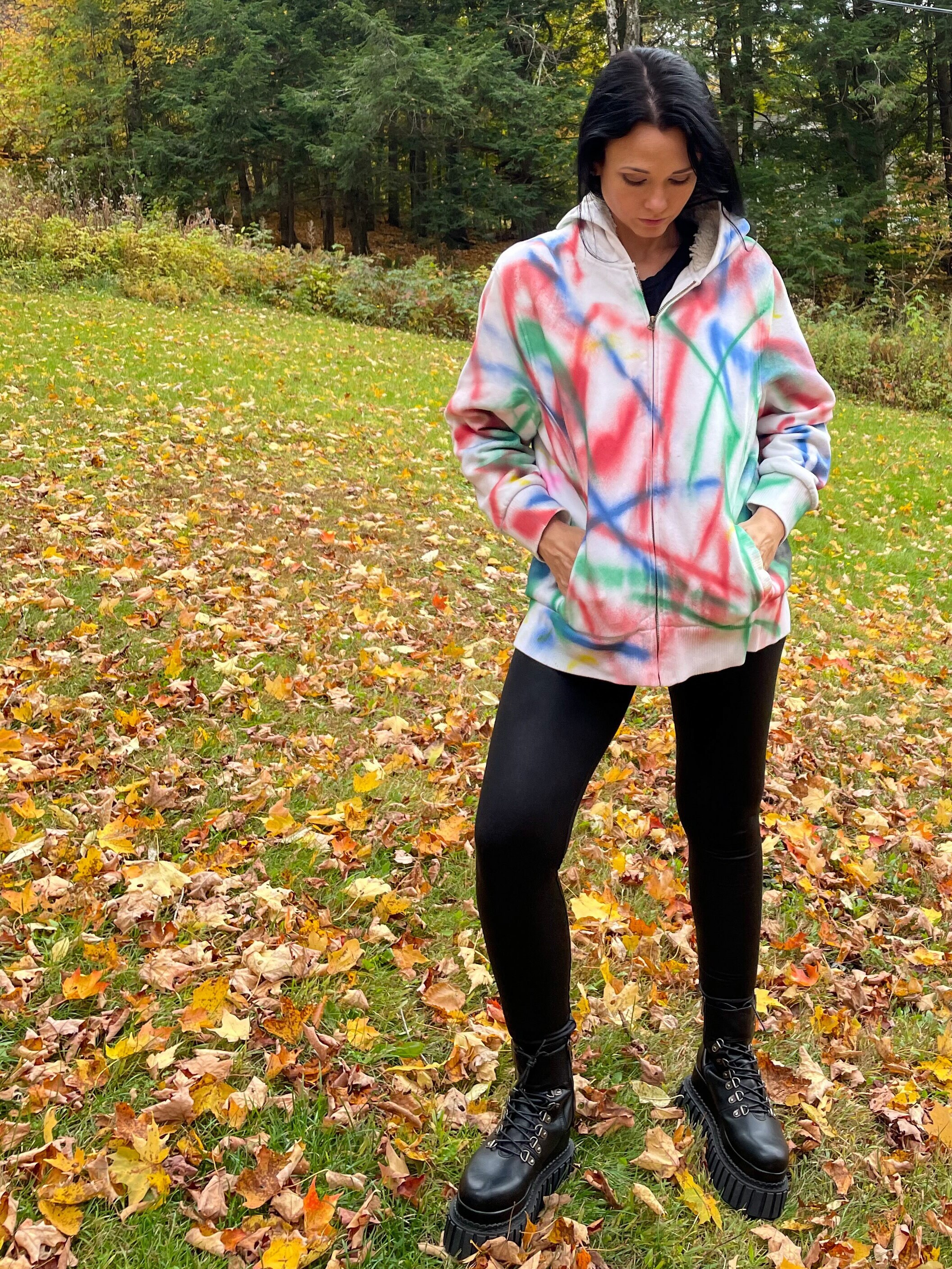【COSYHARU】Spray Painting Hoodie COSYHARU (コシハル) - スプレーペインティングフーディ / Spray