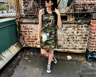 【ベティ様】military Patchwork salopette skirt salopette skirt | emasroom