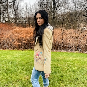 Upcycled Blazer | Painter&#39;s Palette Splatter Print Design | Reworked Sustainably Sourced Suit Jacket | One of a Kind Abstract Wearable Art