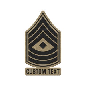 Custom Military E8 First Sergeant | Leather Patch | Tactical Hook and Loop Tape