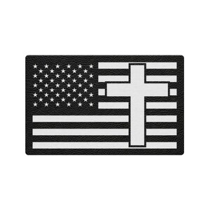 American Flag Faith & Country | Leather Patch | Tactical Hook and Loop Tape
