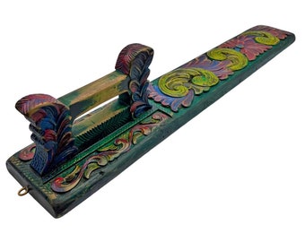UNIQUE Norwegian mangle board with detailed carving, Telemark wood carving art, hand-crafted, Scandinavian Cabin/farmhouse style