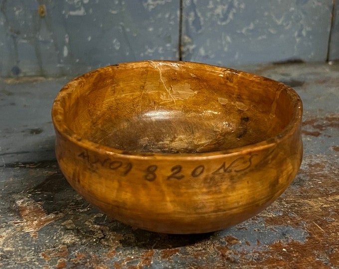 Dated 1820 Museum Quality Norwegian Handcrafted Ale/beer bowl, Scandinavian folkart, RUSTIC Farmhouse style, Collectible