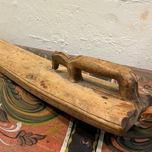 Dated 1849 Norwegian mangle board with nice carving, rare antique  folkart from Telemark, Scandinavian folk-Art