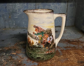 Dated 1944 Norwegian TROLL motif handpainted Mug/Beer Mug / pitcher/jug from Porsgrund Porcelain, Norway, RARE Collectible