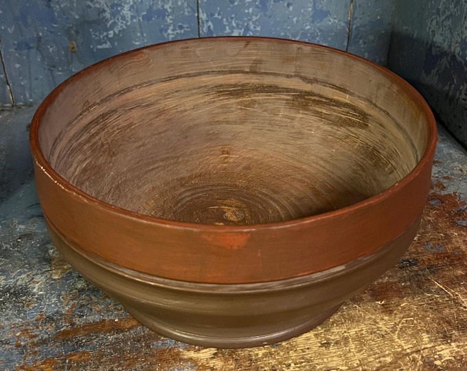 RUSTIC Norwegian Ale/beer bowl , traditional farmhouse colors, handpainted wooden bowl, Scandinavian  folk art table decor, fruit bowl