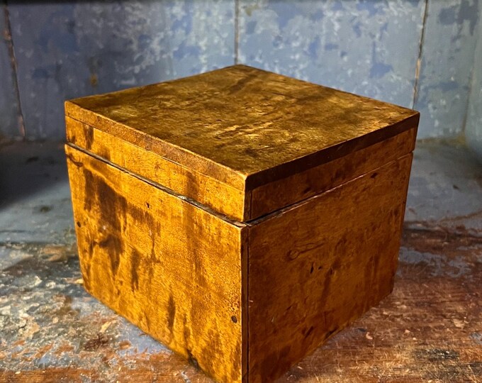 1800s primitive antique box / storage box with RUSTIC patina, Empire style birchwood table decor, antique from Norway, folk art, handmade