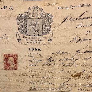 1857/58 EXTREMELY Fine Rare used US 3c George Washington stamp St. Louis Mo. circular datestamp, and 1 Norwegian handwritten doc. from 1858