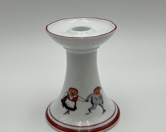 Rare Porsgrund 'Hearts & Pines' Norwegian design candlestick/candle holder,Vintage design Norway/Scandinavian design Christmas table serving