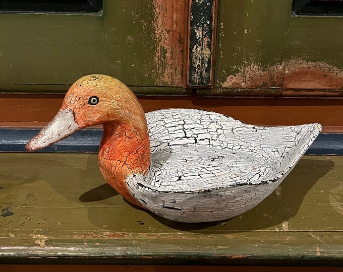 Vintage Ale bowl/kjenge / duck tray / fruit tray / kitchen storage, Handcrafted Scandinavian folkart folk art, farmhouse style