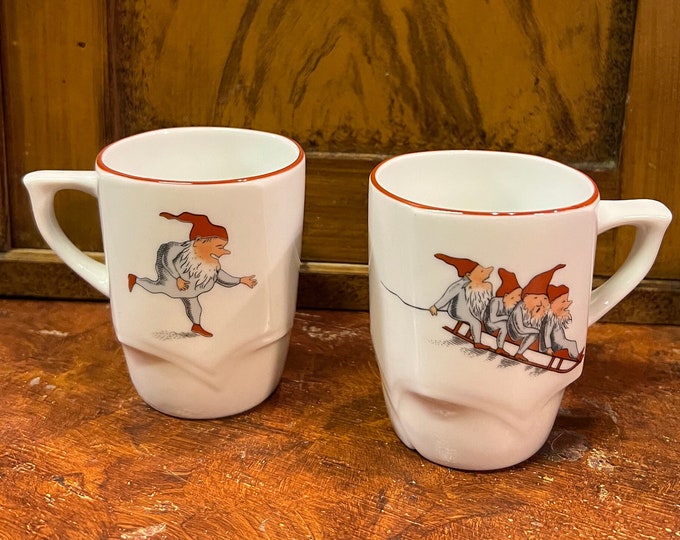 5 SOLD Rare Porsgrund Porcelain NISSE Christmas Coffee/Tea Mug. Vintage from 1990s. Collectible.