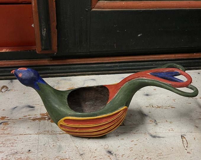 Unique Norwegian Ale bowl/kjenge, antique scandinavian folkart folk art from Norway farmhouse style, Christmas gift, Collectible