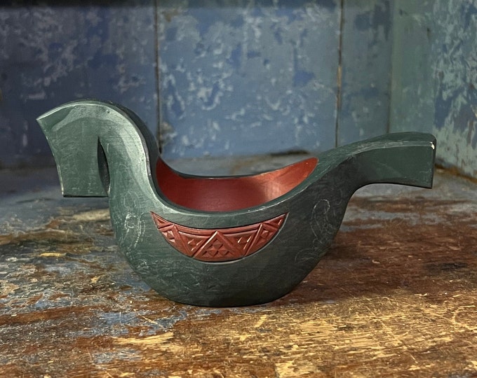 Unique Norwegian Ale bowl/kjenge, Handcrafted Scandinavian folkart folk art from Norway farmhouse style, Christmas gift, Collectible