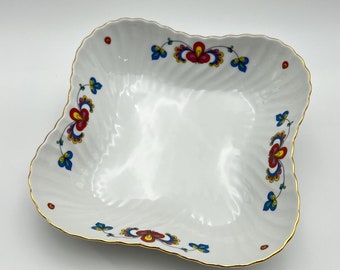 Rare 1980s PP-FARMERS ROSE serving bowl/meat / potato bowl with Gold rim, Norwegian design farmhouse style Christmas table serving