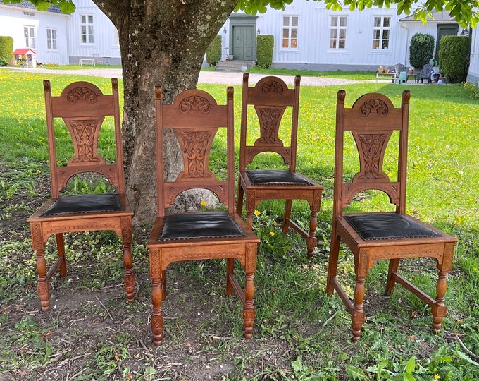1890-1910 Antique Norwegian handcrafted dragon style chair, believed by Lars Kinsarvik(1846-1925) Nordic / Norwegian / Scandinavian folkart