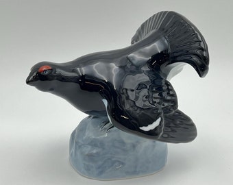 Vintage Porsgrund "Capercaillie / Wood Grouse", nordic design ", Norwegian Porcelain Sculpture, collectible, model from ca. 1925
