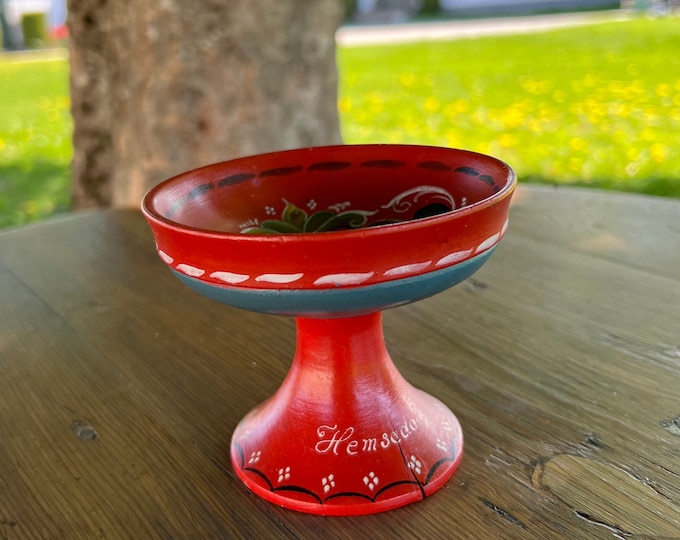 Traditional Norwegian Rosemaling Candy/Sugar/Salt stand, Telemark folkart folk art from Norway, country farmhouse style cabin interior