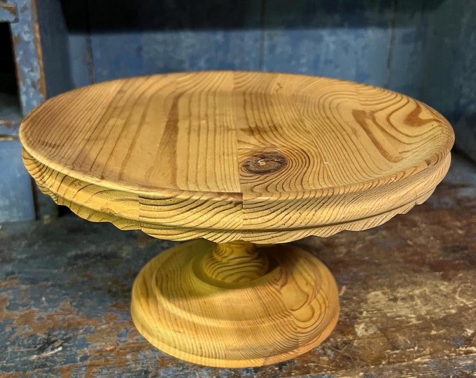 1970/80s Traditional Norwegian handcrafted cake/fruit stand, folkart from Telemark, Norway, country farmhouse style cabin interior