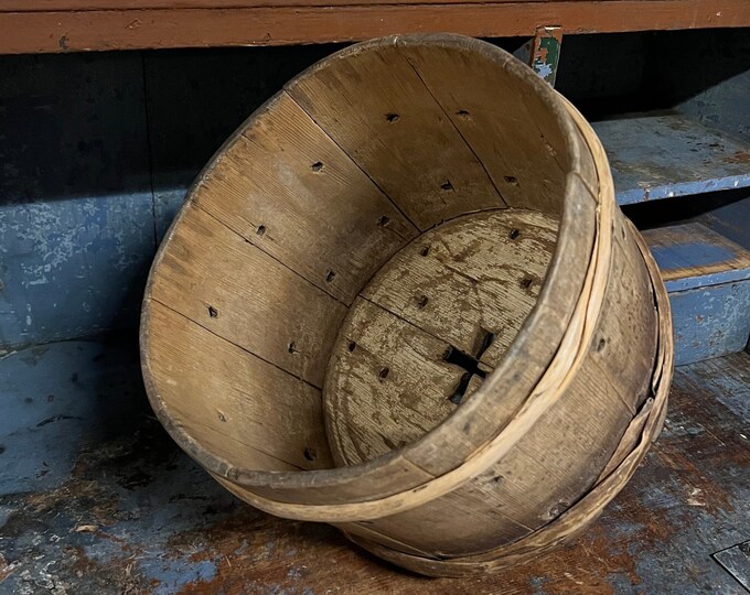 1800s Primitive Antique Norwegian butter / cheese for, beautiful patina, RUSTIC Norwegian folk art /folkart, country/ farmhouse style