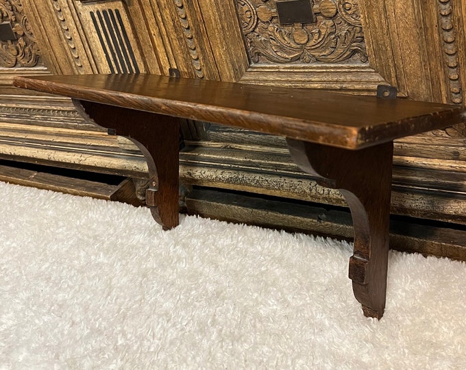 1800s Antique wooden wall shelf in pinewood with beautiful patina from Norway, country style, Rustic Farmhouse style interior