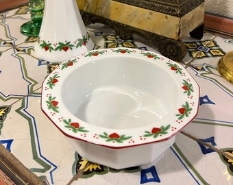 Rare Porsgrund 'Hearts & Pines' Norwegian design snack / jam / sauce bowl, Vintage design Norway/Scandinavian design Christmas table serving