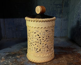 Vintage kaffe / coffee / Turkaffe box / birch bark & Pinewood, Scandinavian coffee culture. Retro / Mid-century modern kitchen storage