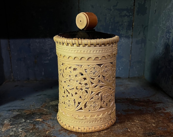 Vintage kaffe / coffee / Turkaffe box / birch bark & Pinewood, Scandinavian coffee culture. Retro / Mid-century modern kitchen storage