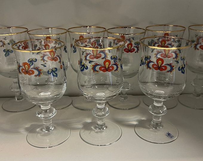RARE Magnor "Farmers Rose" Wine / Red Wine / beer glass Norwegian Porsgrund design, Scandinavian Christmas table serving, Nordic COLLECTIBLE