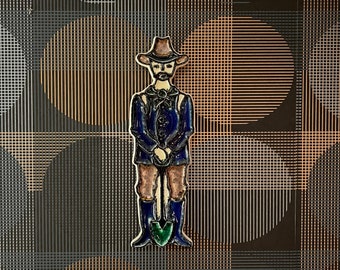 Decoración de pared vintage de porcelana Porsgrund noruega firmada y estampada por KONRAD GALAAEN (1923-2004), diseño escandinavo de mediados de siglo, coleccionable.