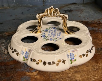 Dated 1911 antique Porsgrund Porcelain egg holder, egg tray, kitchen storage, table serving, RARE Collectible Norwegian design
