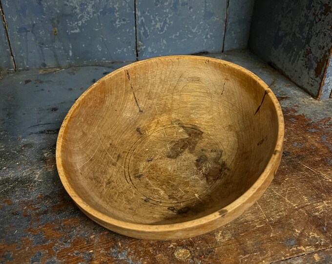 1800s Norwegian RUSTIC Ale/beer bowl with patina, Scandinavian antique folkart folk art, Farm House style, Collectible