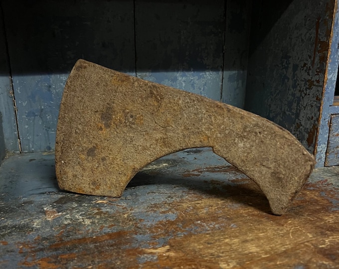 17/1800s Large RUSTIC Carpenter Axe, Primitive Norwegian antique tool, Country style/Farmhouse/Cabin, Scandinavian folkart/folk art