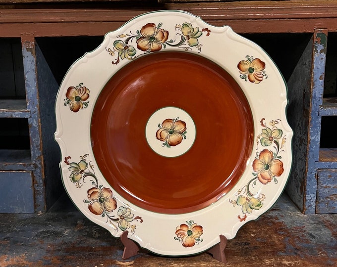 1930s Norwegian Nordic pattern handpainted, Porsgrund Porcelain, traditional Norwegian folk art. Collectible Nordisk farmers rose