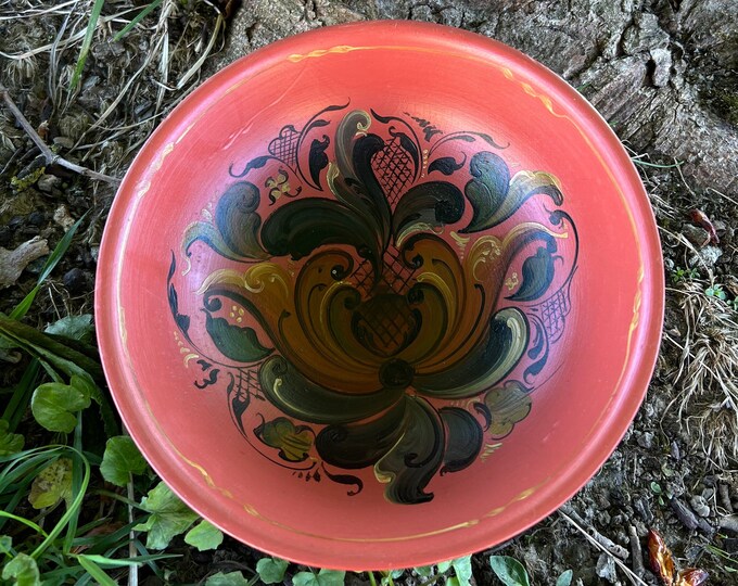 1940/50s  Norwegian rosemaling bowl/candy bowl, handpainted folkart folk art from Norway