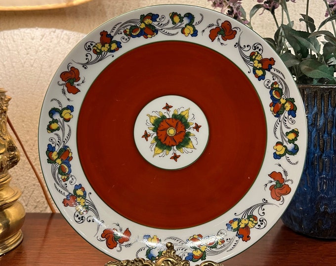 1970s Norwegian Porsgrund wall decor with Nordic pattern Nordic folk art