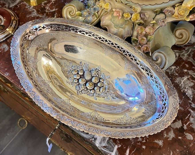 Antique 1872 silver plated Fruit Bowl Decorative