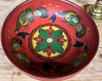1979 Vintage Norwegian rosemaling plate/wall decor from Telemark, Norway folkart signed by artist