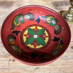 1979 Vintage Norwegian rosemaling plate/wall decor from Telemark, Norway folkart signed by artist