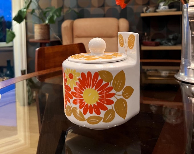 1960s Nordic Coffee / Kaffe / Salt / Sugar Canister / Jar, Scandinavian / Nordic Mid-century modern Retro Wall Mounted kitchen storage box