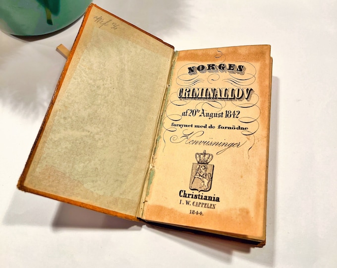 1842/44 EXTREMELY Rare Museum Piece "NORGES CRIMINALLOV 1842", Only 1 piece found in private collection Worldwide